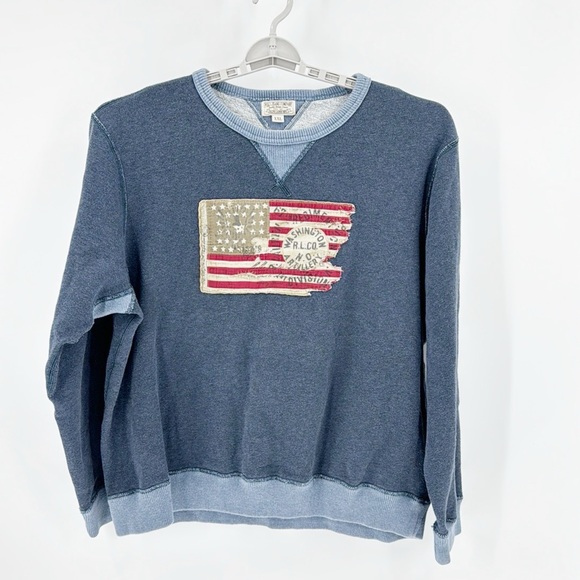 Polo Ralph Lauren Other - Vintage Polo Ralph Lauren blue flag Americana patriotic distressed sweatshirt